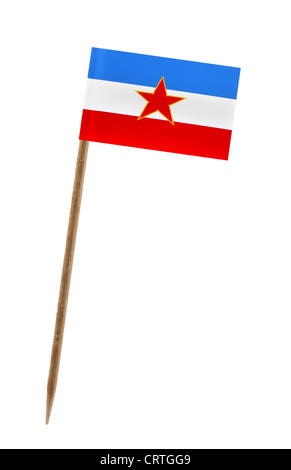 Tooth pick wit a small paper flag of Yugoslavia Stock Photo