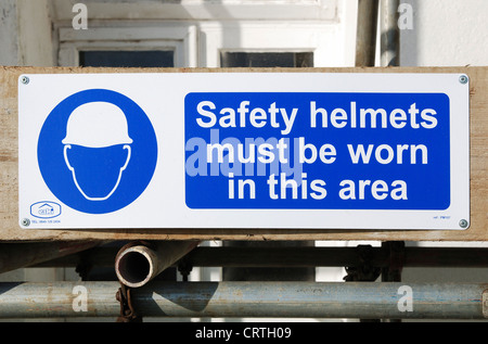 A warning sign on a construction site, uk Stock Photo