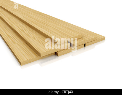 Stack of wood on white background Stock Photo