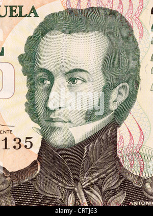 Antonio Jose De Sucre Portrait From Venezuelan Money Stock Photo - Alamy