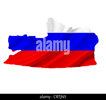 Russia flag map. Country outline with national flag Stock Photo by  ©InkDropCreative 367915710