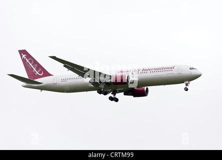 Omni Air International Boeing 767-300ER Airliner N378AX on Approach to London Gatwick Airport West Sussex England United Kingdom Stock Photo