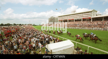 Panorama of Epsom Downs Racecourse on the day of the English Derby Stock Photo