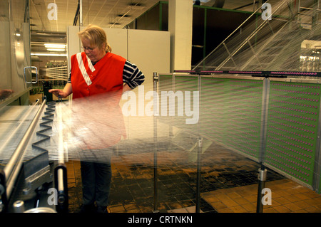 Chemical fiber production at Trevira, Guben Stock Photo