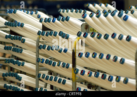 Chemical fiber production at Trevira, Guben Stock Photo