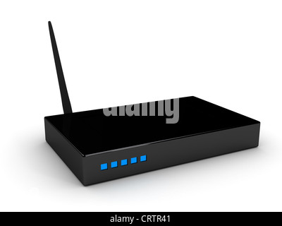 WiFi router over white background Stock Photo