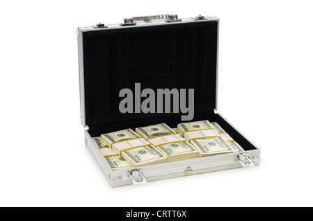 Money in the case isolated on white Stock Photo