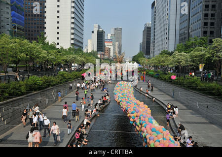 Cheonggyecheon river Seoul South Korea Stock Photo