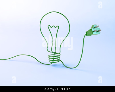 Energy concept - bulb shaped electric cord Stock Photo