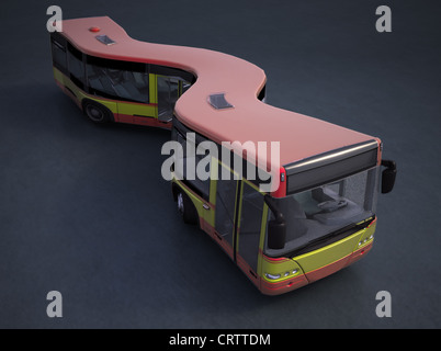 Bendy bus Stock Photo