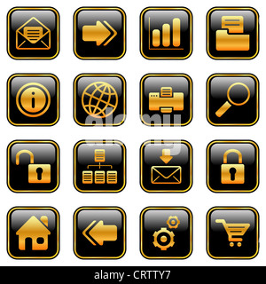 Web and Internet icons - golden series Stock Photo