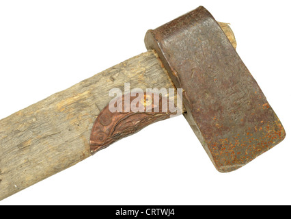 heavy ax isolated on white Stock Photo