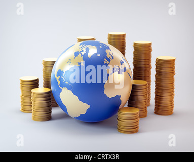 Global finance industry concept illustration Stock Photo
