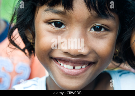 girl in Kampung Bugis, tanjung Pinang, Bintan, Indonesia Stock Photo