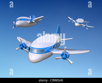 little 3D airplanes Stock Photo