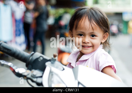 small girl in tanjung Pinang, Bintan, Indonesia Stock Photo