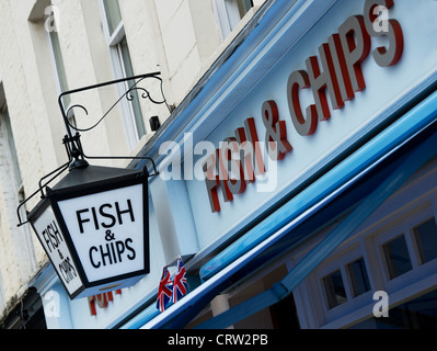 City of London The sign for Poppies traditional fish and chips ...