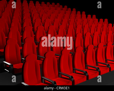 Movie Theater Seats. 3d rendered image Stock Photo