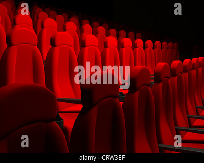 Movie Theater Seats. 3d rendered image Stock Photo