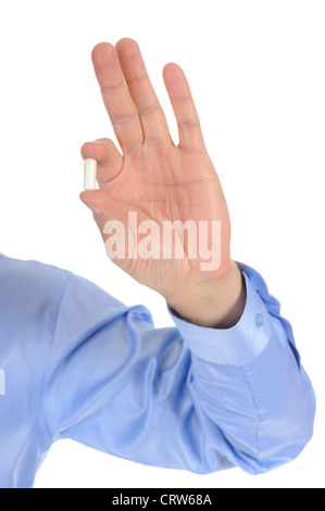 pill in the doctors hand Stock Photo