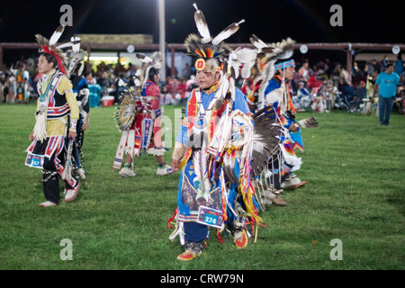 Native American boys and young adults during the Indian Days powwow held annually at Fort Washakie, Wyoming Stock Photo