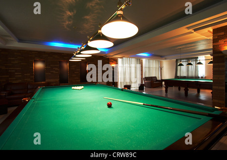 billiard table in a night club Stock Photo