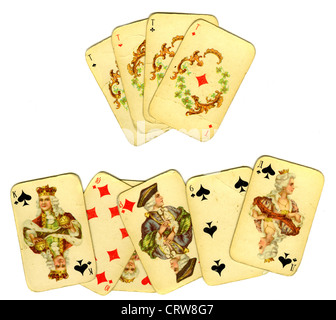 Old playing cards Stock Photo