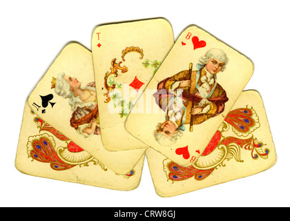 Old playing cards Stock Photo