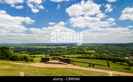 View over Surrey from Box Hill. Stock Photo