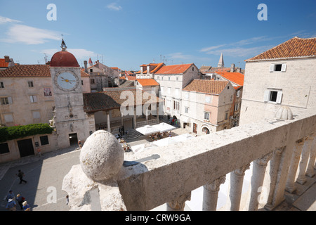 Clock tower in Trogir old town in Croatia Stock Photo