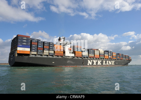 NYK Line Container ship on the Solent near Southampton UK Stock Photo