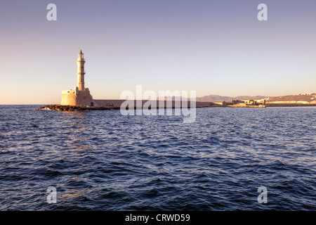 Lighthouse, Chania, Crete, Greece Stock Photo