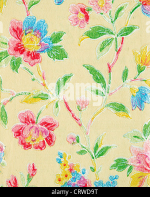 Vintage American Wallpaper Pattern 1930s Stock Photo