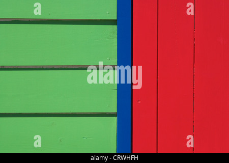 The abstract element of the colourfully painted beach houses are the landmark of the Brighton Beach in Melbourne, Australia. Stock Photo