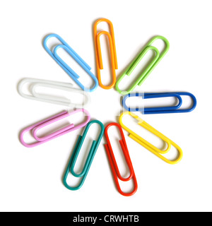 Multicolored paper clips Stock Photo