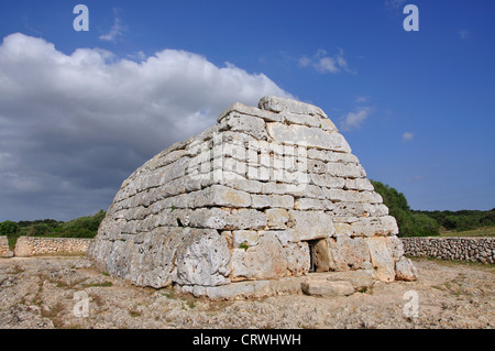 Naveta des Tudons prehistoric funeral construction, near Ciutadella, Menorca, Balearic Islands, Spain Stock Photo