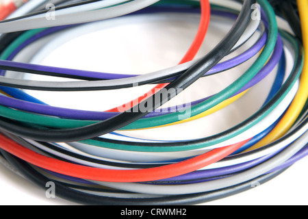 Multicolored computer cable Stock Photo