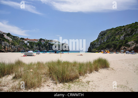 Beach view, Cala en Porter, Menorca, Balearic Islands, Spain Stock Photo
