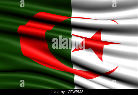 Flag of Algeria. Close up. Stock Photo