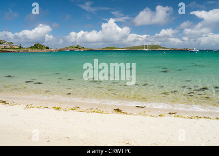 Green porth beach, Tresco, Isles of Scilly. Stock Photo