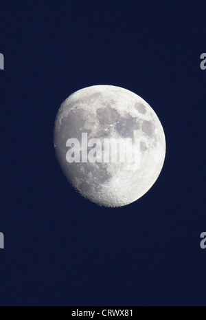 The moon shining over Swansea Bay as seen from the Mount Pleasant area Stock Photo