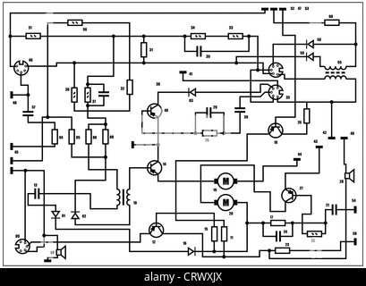 Electric scheme - fantasy technology background Stock Photo