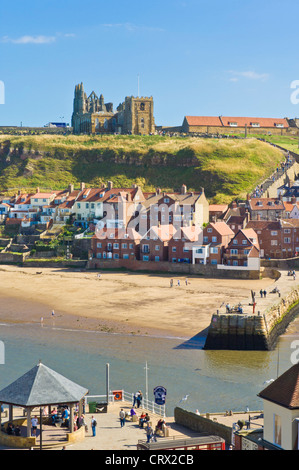 Whitby Seafront Abbey Ruins Church Old Town And Beach North Yorkshire 