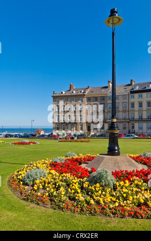 whitby royal crescent flower display hotels north yorkshire england uk gb eu europe Stock Photo