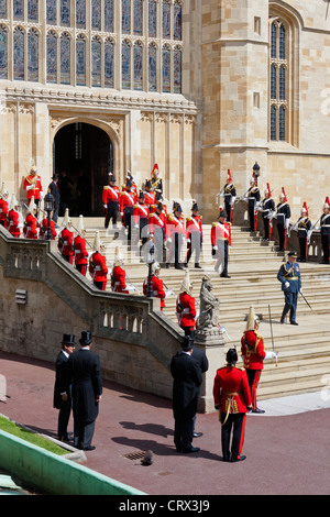 Military Knights of Windsor at the Garter Ceremony, Windsor Castle ...