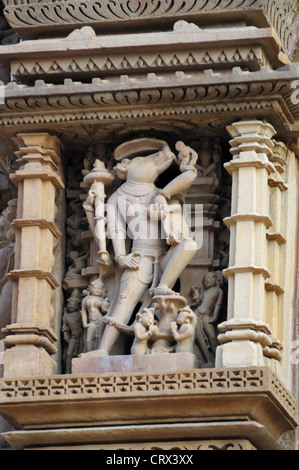 Varaha avatar sculpture on Vamana temple, Khajuraho, Madhya Pradesh India Stock Photo