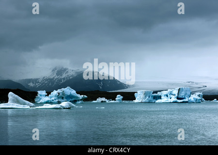 Iceberg scenery of the Joekulsarlon glacial lake, Iceland, Europe Stock Photo