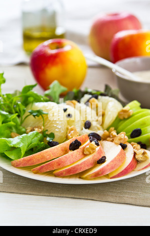 Apple ,Grapefruit and walnut salad Stock Photo