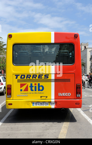 TIB buses in the balearic islands of menorca spain Stock Photo