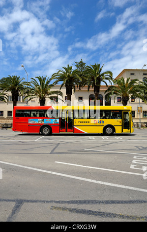 TIB buses in the balearic islands of menorca spain Stock Photo